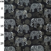 Indian Elephant Paisley Cotton Poplin Floral Printed Premium Sold By 1 Metre Cotton Fabric 45’ Wide. 100% Cotton. Ideal for Crafting Fabric, Sewing Fabric, Patchwork, and Dressmaking